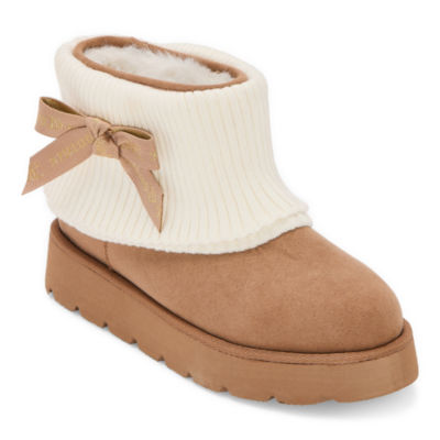 Juicy Couture Womens Pierre Flat Heel Winter Boots, Color: Natural