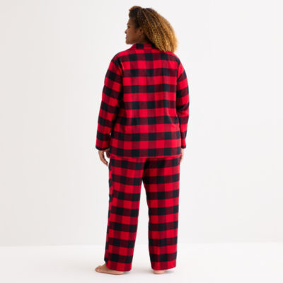 North Pole Trading Co. Buffalo Check Womens Long Sleeve Matching Family Plus Pajama Sets