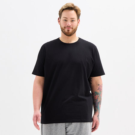 Shaquille O'neal Xlg Mens Crew Neck Short Sleeve Big And Tall Pajama Top In Black