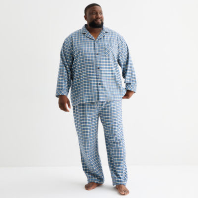 John's Bay Mens Flannel Long Sleeve Big and Tall Pajama