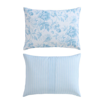 Laura Ashley Anja Textured Toile Easy Care Complete Bedding Set with Sheets