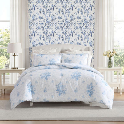Laura Ashley Sophia Easy Care Duvet Cover Set, Color: Light Blue