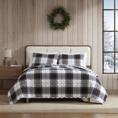 Eddie Bauer Holiday Plaid Easy Care Quilt Set