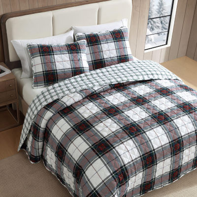 Eddie Bauer Holiday Plaid Easy Care Quilt Set