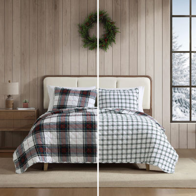 Eddie Bauer Holiday Plaid Easy Care Quilt Set