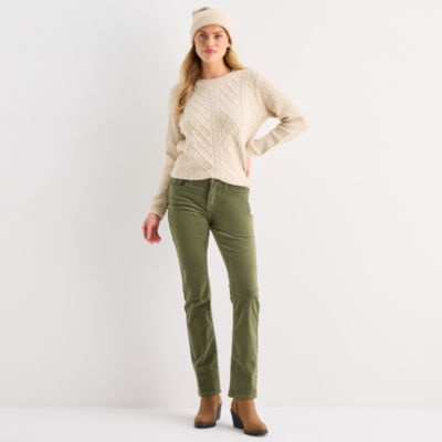 St. John's Bay Womens Mid Rise Straight Corduroy Pant
