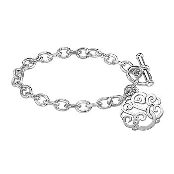 Custom Sterling Silver Monogram Bracelet for Him/Her