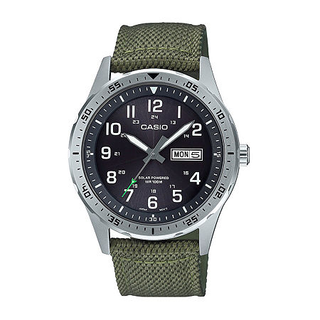 Casio Mens Green Strap Watch Mtps120l-3av, One Size