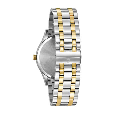 Bulova Classic Mens Two Tone Stainless Steel Bracelet Watch 98d130