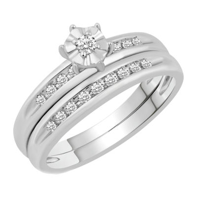 10K White Gold His and Hers Ring Sets JCPenney