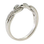 Womens 1/10 CT. T.W. Genuine White Diamond Sterling Silver Cocktail Ring