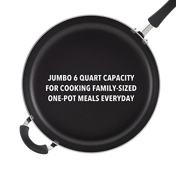 Farberware Smart Control Nonstick Jumbo Cooker/Saute Pan with Lid and  Helper Handle, 6 Quart, Black