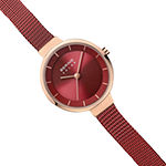 Bering Womens Red Stainless Steel Bracelet Watch 14627-363