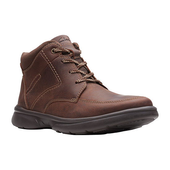 Clarks Mens Bradley Mid Flat Heel Lace Up Boots, Color: Brown - JCPenney