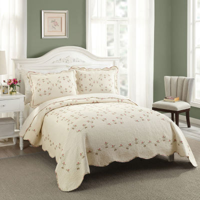 Modern Heirloom Felisa 3pc. Embroidered Quilt Set, Color Beige JCPenney