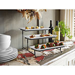 Gibson Elite Gracious Dining 3 Tier Plate Set with Metal Stand