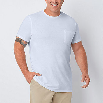 St. John's Bay Big and Tall Mens Crew Neck Short Sleeve Pocket T-Shirt -  JCPenney