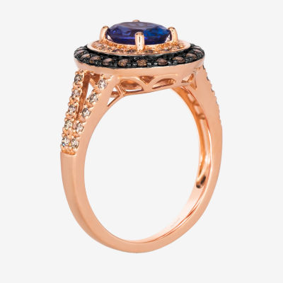 Le Vian® Grand Sample Sale™ Ring featuring 1 CT. Blueberry Tanzanite® 1/4 CT. Chocolate Diamonds® 1/4 CT. Nude Diamonds™ set in 14K Strawberry Gold®