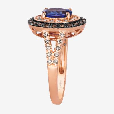 Le Vian® Grand Sample Sale™ Ring featuring 1 CT. Blueberry Tanzanite® 1/4 CT. Chocolate Diamonds® 1/4 CT. Nude Diamonds™ set in 14K Strawberry Gold®