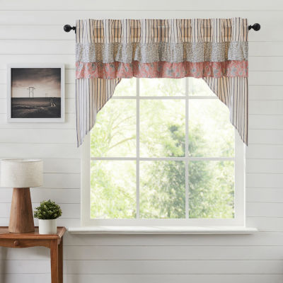 Vhc Brands Kaila Ticking Stripe Swag Rod Pocket Tailored Valance