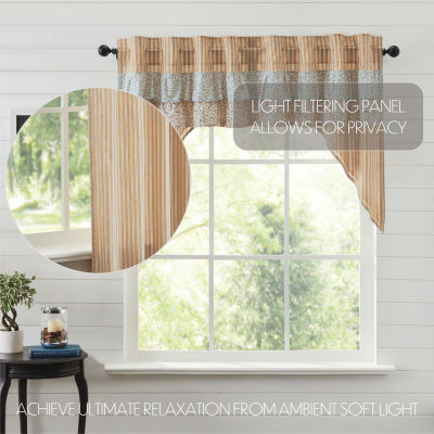 Vhc Brands Kaila Ticking Stripe Swag Rod Pocket Tailored Valance