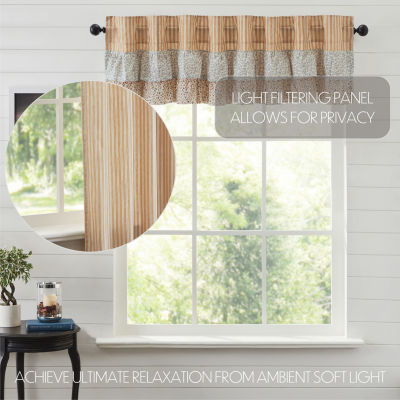 Vhc Brands Kaila Ticking Stripe Rod Pocket Tailored Valance