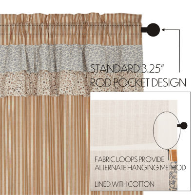 Vhc Brands Kaila Ticking Stripe Rod Pocket Tailored Valance