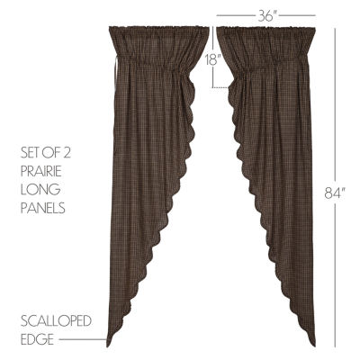 Vhc Brands Kettle Grove Plaid Prairie Light-Filtering Rod Pocket Set of 2 Curtain Panel