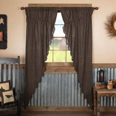 Vhc Brands Kettle Grove Plaid Prairie Light-Filtering Rod Pocket Set of 2 Curtain Panel