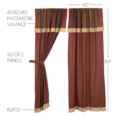 Vhc Brands Maisie Attach Patch Light-Filtering Rod Pocket Set of 2 Curtain Panel