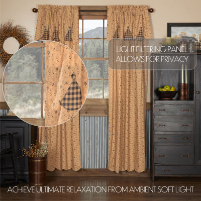 Vhc Brands Maisie Attach Scalloped Light-Filtering Rod Pocket Set of 2 Curtain Panel