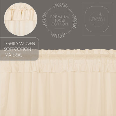 Vhc Brands Muslin Ruffled Swag Rod Pocket Tailored Valance