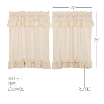 Vhc Brands Muslin Ruffled 2-pc. Rod Pocket Window Tier