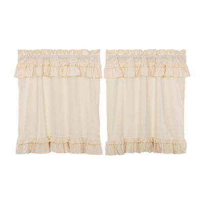 Vhc Brands Muslin Ruffled 2-pc. Rod Pocket Window Tier