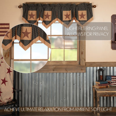 Vhc Brands Patriotic Patch Pointed Rod Pocket Scallop Valances