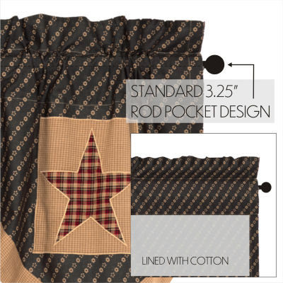 Vhc Brands Patriotic Patch Pointed Rod Pocket Scallop Valances
