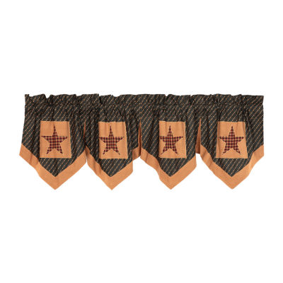 Vhc Brands Patriotic Patch Pointed Rod Pocket Scallop Valances