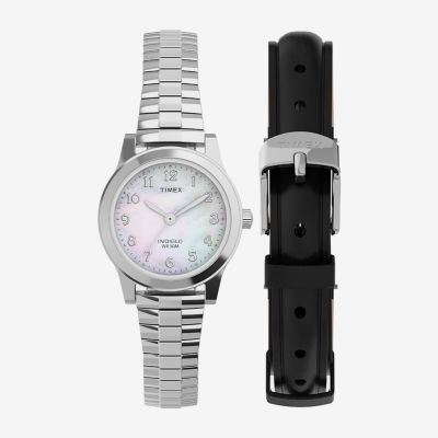 Timex Main Street Womens Silver Tone 2-pc. Watch Boxed Set Twg063500jt