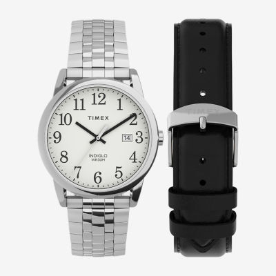 Timex Easy Reader Mens Silver Tone Strap Watch Twg063200jt