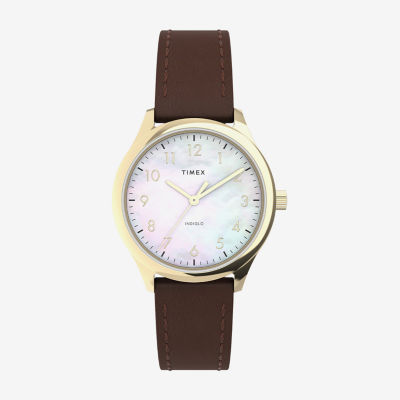 Timex Easy Reader Womens Brown Strap Watch Tw2w15700jt