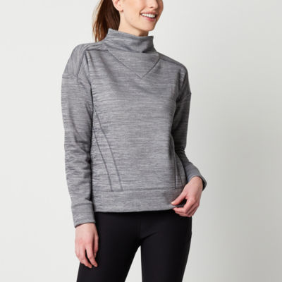 Xersion Womens Mock Neck Long Sleeve Quarter-Zip Pullover Plus