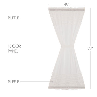 Vhc Brands Ruffle Sheer Petti Sheer Rod Pocket Single Door Panel Curtains