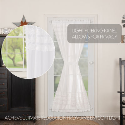 Vhc Brands Ruffle Sheer Petti Sheer Rod Pocket Single Door Panel Curtains