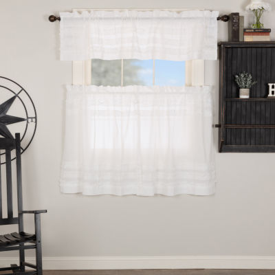 Vhc Brands Ruffle Sheer Petti 2-pc. Rod Pocket Window Tier