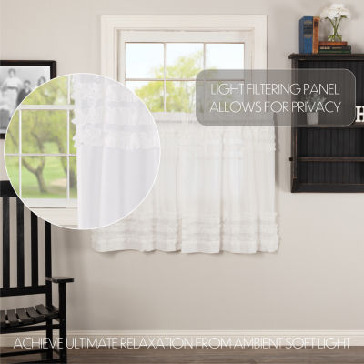 Vhc Brands Ruffle Sheer Petti 2-pc. Rod Pocket Window Tiers