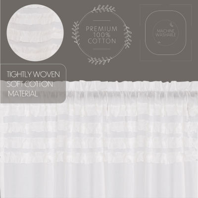 Vhc Brands Ruffle Sheer Petti 2-pc. Rod Pocket Window Tiers