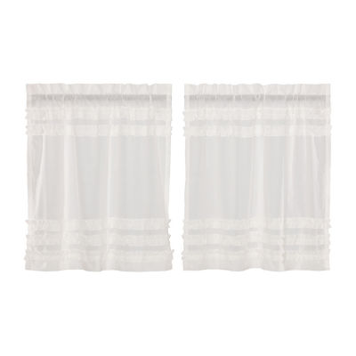 Vhc Brands Ruffle Sheer Petti 2-pc. Rod Pocket Window Tiers