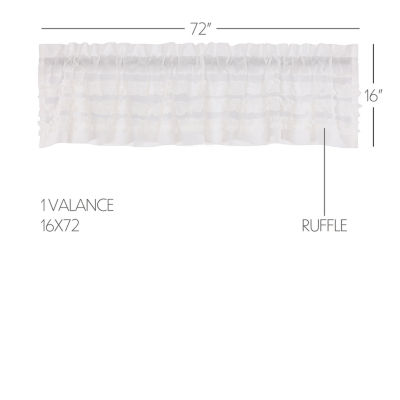 Vhc Brands Ruffle Sheer Petti Rod Pocket Tailored Valance