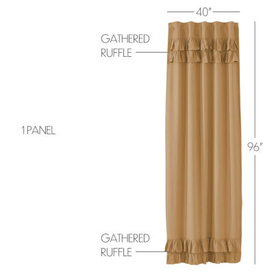Vhc Brands Simple Life Ruffled Light-Filtering Rod Pocket Single Curtain Panel