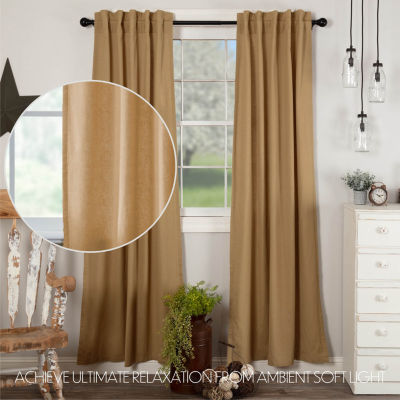 Vhc Brands Simple Life Light-Filtering Rod Pocket Set of 2 Curtain Panel